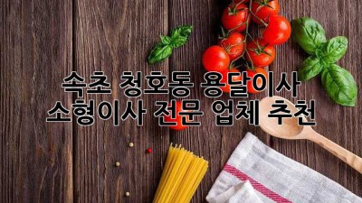 속초 청호동 용달이사, 소형이사 전문 업체 추천