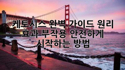 케토시스 완벽 가이드: 원리, 효과, 부작용, 안전하게 시작하는 방법